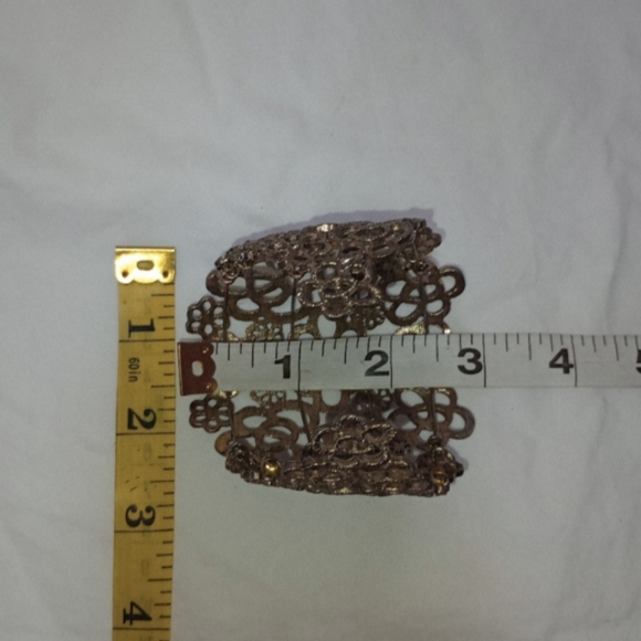 Vintage Filigree Bracelet Victorian Edwardian Art Deco Fashion Jewelry Gothic - Picture 12 of 14